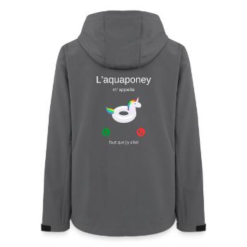 Das Aquapony ruft mich, ich muss gehen! - Frauen Recycelte Softshelljacke von Stanley/Stella - Anthrazit - Hinten - AI Model Female 172 light (172cm)