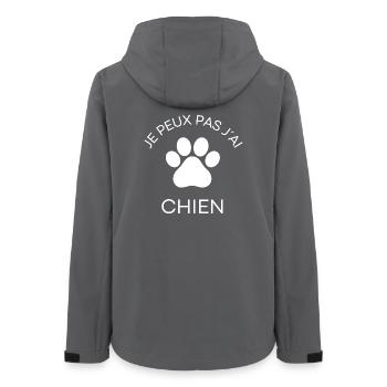Je peux pas j'ai chien - Veste softshell femme recyclée Stanley/Stella - charbon - Dos - AI Model Female 172 light (172cm)