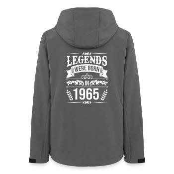 Légendes nées en 1965 Anniversaire - Veste softshell femme recyclée Stanley/Stella - charbon - Dos - AI Model Female 172 light (172cm)