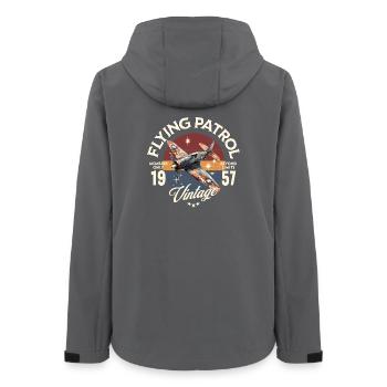 Vintage Patriot Aviator - Women’s Recycled Softshell Jacket by Stanley/Stella - anthracite - Back - AI Model Female 172 light (172cm)