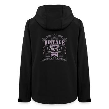 Design vintage anniversaire 1975 - Veste softshell femme recyclée Stanley/Stella - noir - Dos - AI Model Female 172 light (172cm)