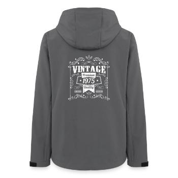 Design vintage anniversaire 1975 - Veste softshell femme recyclée Stanley/Stella - charbon - Dos - AI Model Female 172 light (172cm)