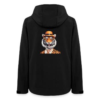 Victorian Tiger with Bowler Hat - Women’s Recycled Softshell Jacket by Stanley/Stella - black - Back - AI Model Female 172 light (172cm)