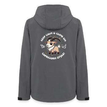 Ruhe bewahren und weiterklettern – Steinbock Style - Frauen Recycelte Softshelljacke von Stanley/Stella - Anthrazit - Hinten - AI Model Female 172 light (172cm)