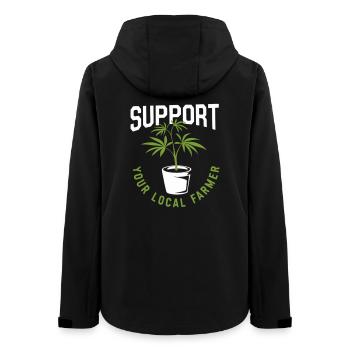 Support Your Local Farmer Cannabis - Women’s Recycled Softshell Jacket by Stanley/Stella - black - Back - AI Model Female 172 light (172cm)
