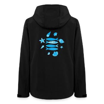 Underwater Sea Fish Pattern - Women’s Recycled Softshell Jacket by Stanley/Stella - black - Back - AI Model Female 172 light (172cm)