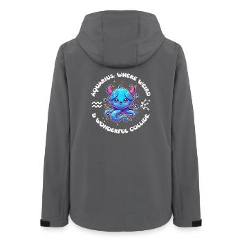 Wassermann: Wo Verrückt & Wunderbar Zusammenstoßen - Frauen Recycelte Softshelljacke von Stanley/Stella - Anthrazit - Hinten - AI Model Female 172 light (172cm)