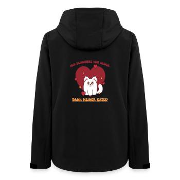 Herzkatze mit Dankbarkeit für dich - Frauen Recycelte Softshelljacke von Stanley/Stella - Schwarz - Hinten - AI Model Female 172 light (172cm)