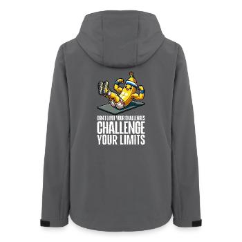 Challenge Your Limits Bodybuilder Abs - Women’s Recycled Softshell Jacket by Stanley/Stella - anthracite - Back - AI Model Female 172 light (172cm)