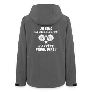 Padel, Padel Sport, Padel Humor - Frauen Recycelte Softshelljacke von Stanley/Stella - Anthrazit - Hinten - AI Model Female 172 light (172cm)