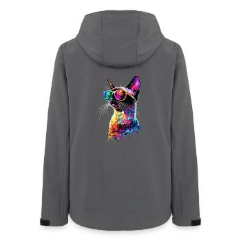 Siamkatze Siam Katze Siamese Cat Siamesen Katzen - Frauen Recycelte Softshelljacke von Stanley/Stella - Anthrazit - Hinten - AI Model Female 172 light (172cm)