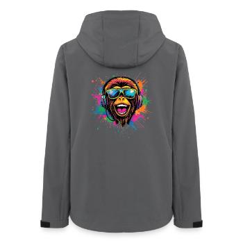 Gibbon Affe Weißhandgibbon Monkey Süße Lar Gibbons - Frauen Recycelte Softshelljacke von Stanley/Stella - Anthrazit - Hinten - AI Model Female 172 light (172cm)