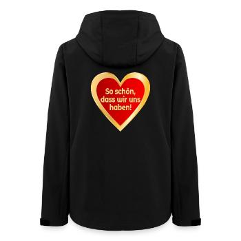VALENTINSTAG SPRÜCHE BEZIEHUNG HERZ - Frauen Recycelte Softshelljacke von Stanley/Stella - Schwarz - Hinten - AI Model Female 172 light (172cm)
