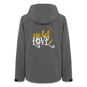 Elegantes Liebesherz-Design in Gold und Weiß - Frauen Recycelte Softshelljacke von Stanley/Stella - Anthrazit - Hinten - AI Model Female 172 light (172cm)