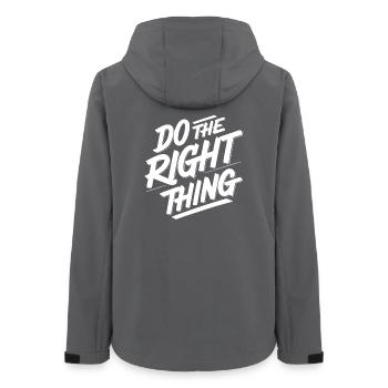 Do the right thing 1 (dark) - Women’s Recycled Softshell Jacket by Stanley/Stella - anthracite - Back - AI Model Female 172 light (172cm)