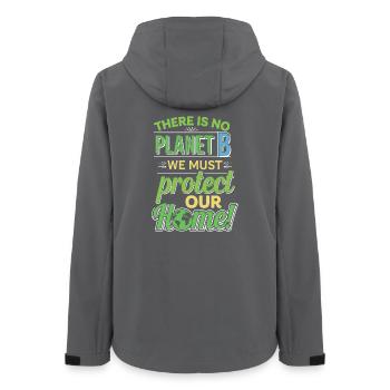 Jour de la Terre - Il n’y a pas de planète B ! - Veste softshell femme recyclée Stanley/Stella - charbon - Dos - AI Model Female 172 light (172cm)