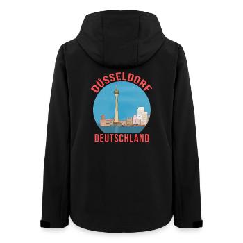 Düsseldorf, Deutschland - Frauen Recycelte Softshelljacke von Stanley/Stella - Schwarz - Hinten - AI Model Female 172 light (172cm)