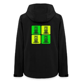 Retro Gaming Automaten 80er - Frauen Recycelte Softshelljacke von Stanley/Stella - Schwarz - Hinten - AI Model Female 172 light (172cm)