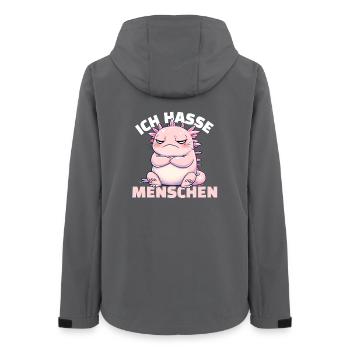 Axolotl rose pour les fans d’animaux - Veste softshell femme recyclée Stanley/Stella - charbon - Dos - AI Model Female 172 light (172cm)