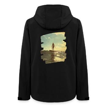 Stand-up-paddle SUP - Frauen Recycelte Softshelljacke von Stanley/Stella - Schwarz - Hinten - AI Model Female 172 light (172cm)