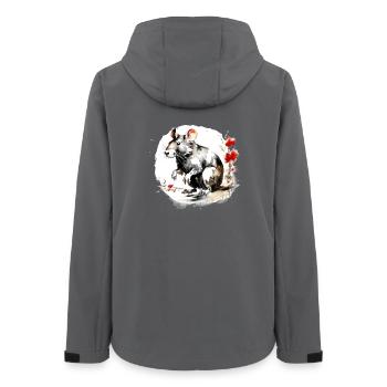 Chinesisches Sternzeichen Ratte - Frauen Recycelte Softshelljacke von Stanley/Stella - Anthrazit - Hinten - AI Model Female 172 light (172cm)