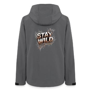 Restez sauvage Attitude to Life Devise - Veste softshell femme recyclée Stanley/Stella - charbon - Dos - AI Model Female 172 light (172cm)