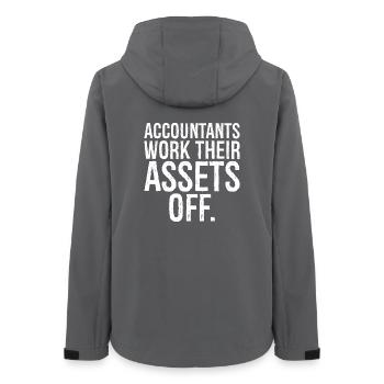 accountants work their assets off - Women’s Recycled Softshell Jacket by Stanley/Stella - anthracite - Back - AI Model Female 172 light (172cm)