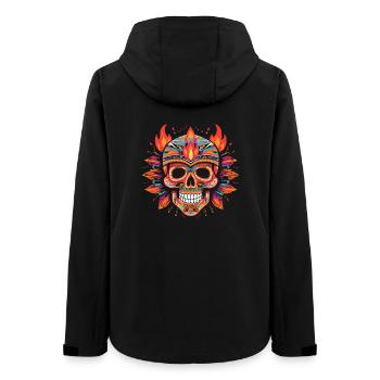 Crâne coloré Crâne avec flammes - Veste softshell femme recyclée Stanley/Stella - noir - Dos - AI Model Female 172 light (172cm)