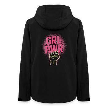Frauen Power GRL PWR Girl Patriarchat Feminismus - Frauen Recycelte Softshelljacke von Stanley/Stella - Schwarz - Hinten - AI Model Female 172 light (172cm)