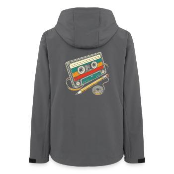 Vintage-Kassette - Frauen Recycelte Softshelljacke von Stanley/Stella - Anthrazit - Hinten - AI Model Female 172 light (172cm)