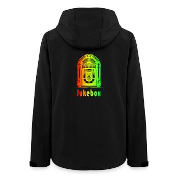 Retro Jukebox – Rainbow Vibes - Women’s Recycled Softshell Jacket by Stanley/Stella - black - Back - AI Model Female 172 light (172cm)