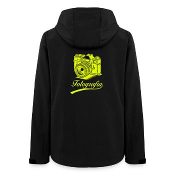 Fotografia – Vintage Kamera - Frauen Recycelte Softshelljacke von Stanley/Stella - Schwarz - Hinten - AI Model Female 172 light (172cm)