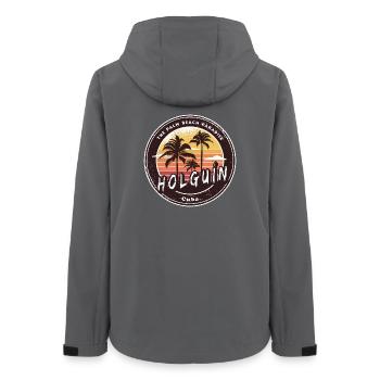 Holguín Cuba – Ambiance rétro de la plage - Veste softshell femme recyclée Stanley/Stella - charbon - Dos - AI Model Female 172 light (172cm)