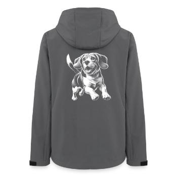 Beagle joyeux comme un portrait mignon - Veste softshell femme recyclée Stanley/Stella - charbon - Dos - AI Model Female 172 light (172cm)