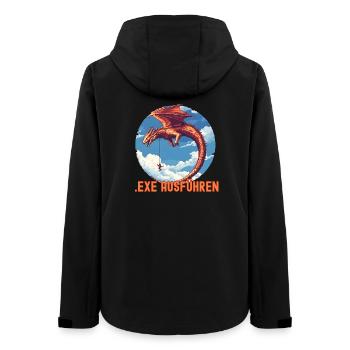 EXE AUSFÜHREN Drachen Admin IT Informatik Lustig - Frauen Recycelte Softshelljacke von Stanley/Stella - Schwarz - Hinten - AI Model Female 172 light (172cm)