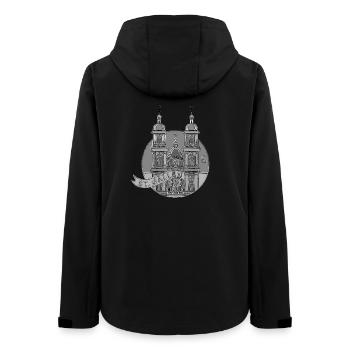 Kathedrale St.Gallen in Chrome - Frauen Recycelte Softshelljacke von Stanley/Stella - Schwarz - Hinten - AI Model Female 172 light (172cm)