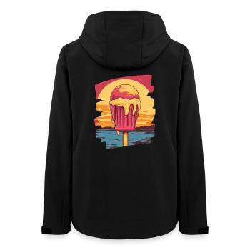 cream and cream scoop summer sunset - Women’s Recycled Softshell Jacket by Stanley/Stella - black - Back - AI Model Female 172 light (172cm)