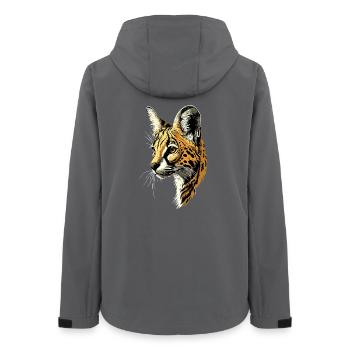 Serval Raubkatze Afrika Savannah Leopard Katzen - Frauen Recycelte Softshelljacke von Stanley/Stella - Anthrazit - Hinten - AI Model Female 172 light (172cm)