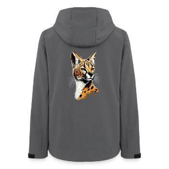 Serval Raubkatze Afrika Savannah Leopard Katzen - Frauen Recycelte Softshelljacke von Stanley/Stella - Anthrazit - Hinten - AI Model Female 172 light (172cm)