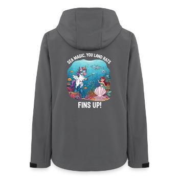 Sea Magic with Unicorn - Women’s Recycled Softshell Jacket by Stanley/Stella - anthracite - Back - AI Model Female 172 light (172cm)