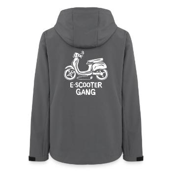 E scooter gang - Amour et symbole de deux-roues électrique - Veste softshell femme recyclée Stanley/Stella - charbon - Dos - AI Model Female 172 light (172cm)