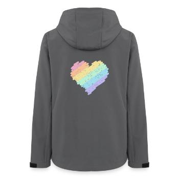 Regenbogen Herz Pastellfarben Pride Monat LGBTQ+ - Frauen Recycelte Softshelljacke von Stanley/Stella - Anthrazit - Hinten - AI Model Female 172 light (172cm)