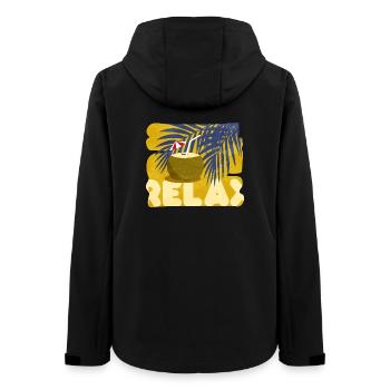 Relaxed, summer, comical, cocktail atmosphere - Women’s Recycled Softshell Jacket by Stanley/Stella - black - Back - AI Model Female 172 light (172cm)