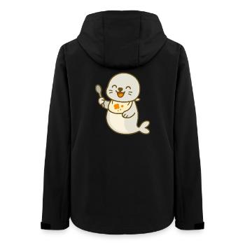 Futtern mit dem Robbenbaby - Frauen Recycelte Softshelljacke von Stanley/Stella - Schwarz - Hinten - AI Model Female 172 light (172cm)