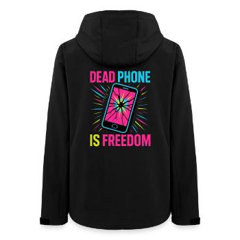 Dead Phone is Freedom - Women’s Recycled Softshell Jacket by Stanley/Stella - black - Back - AI Model Female 172 light (172cm)