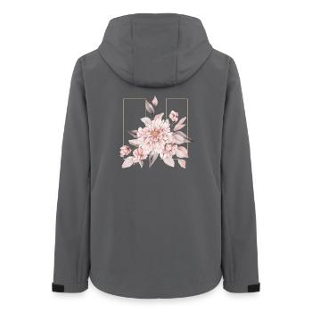 Elegantes Rouge-Blumen-Design - Frauen Recycelte Softshelljacke von Stanley/Stella - Anthrazit - Hinten - AI Model Female 172 light (172cm)
