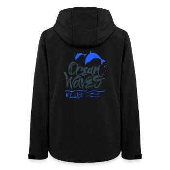 Ocean Dolphins - Women’s Recycled Softshell Jacket by Stanley/Stella - black - Back - AI Model Female 172 light (172cm)
