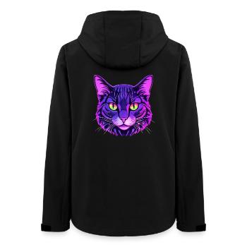 Cat Portrait in Neon Colors - Women’s Recycled Softshell Jacket by Stanley/Stella - black - Back - AI Model Female 172 light (172cm)