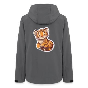 Cute Tiger – Fun Gift Idea for Kids - Women’s Recycled Softshell Jacket by Stanley/Stella - anthracite - Back - AI Model Female 172 light (172cm)
