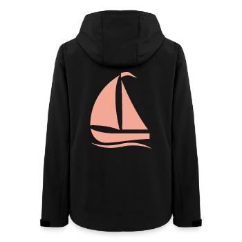 Silhouette de voilier minimaliste Mer du Nord - Veste softshell femme recyclée Stanley/Stella - noir - Dos - AI Model Female 172 light (172cm)